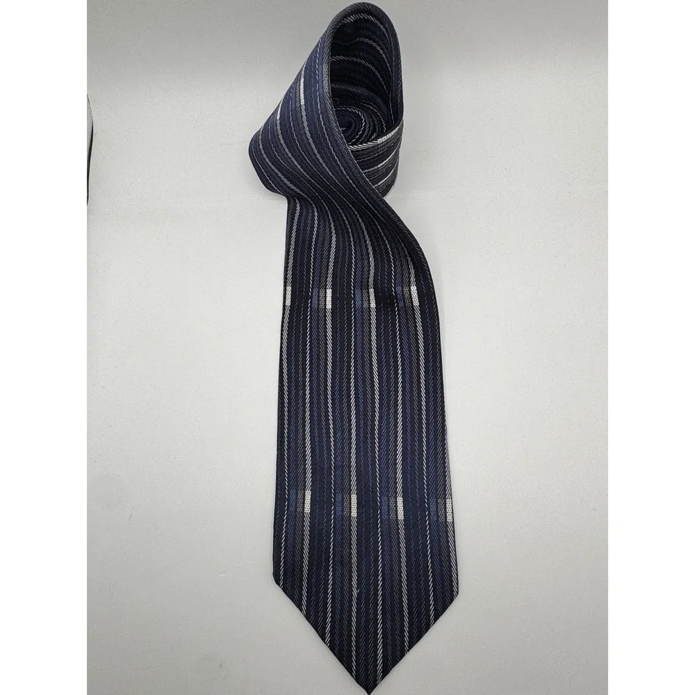 Vintage‎ Franco Ventura Venezia Silk Tie - Handmade in Italy - Blue Stripe